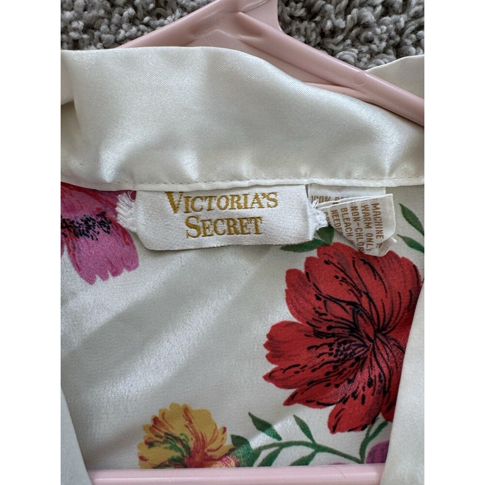 Victoria’s Secret Vintage Gold Label Tropical Floral Kimono Robe One Size Satin - Picture 10 of 10